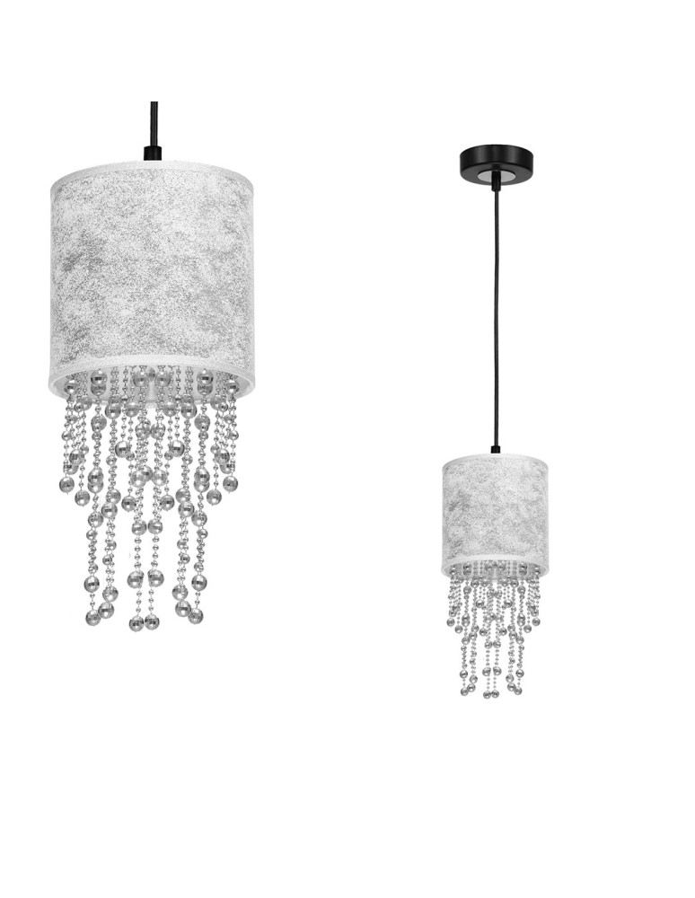 Milagro Lampa wisząca ALMERIA SILVER/BLACK 1xE27 MLP6434 Milagro Lampa wisząca ALMERIA SILVER/BLACK 1xE27 MLP6434