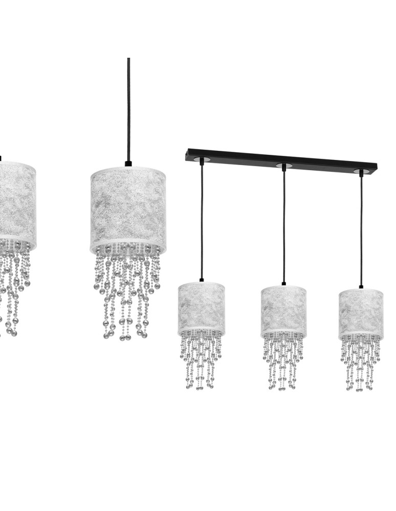 Milagro Lampa wisząca ALMERIA SILVER/BLACK 3xE27 MLP6435 Milagro Lampa wisząca ALMERIA SILVER/BLACK 3xE27 MLP6435