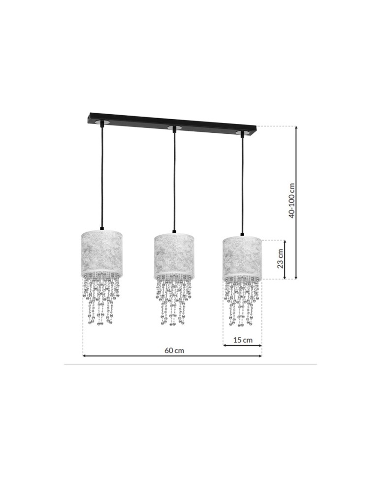 Milagro Lampa wisząca ALMERIA SILVER/BLACK 3xE27 MLP6435 Milagro Lampa wisząca ALMERIA SILVER/BLACK 3xE27 MLP6435
