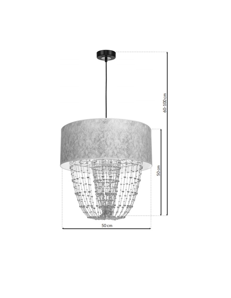 Milagro Lampa wisząca ALMERIA SILVER/BLACK 1xE27 MLP6437 Milagro Lampa wisząca ALMERIA SILVER/BLACK 1xE27 MLP6437