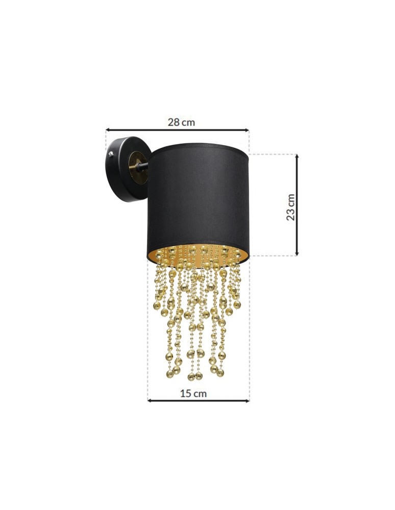Milagro Kinkiet ALMERIA BLACK/GOLD 1xE27 MLP6438 Milagro Kinkiet ALMERIA BLACK/GOLD 1xE27 MLP6438