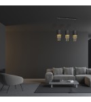 Lampy wiszące - Milagro Lampa wisząca ALMERIA BLACK/GOLD 3xE27 MLP64400 - product 6
