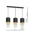 Lampy wiszące - Milagro Lampa wisząca ALMERIA BLACK/GOLD 3xE27 MLP64400 - product 7