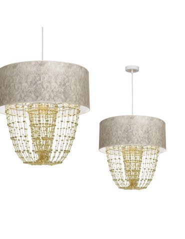 Milagro Lampa wisząca ALMERIA WHITE/GOLD 1xE27 MLP6447