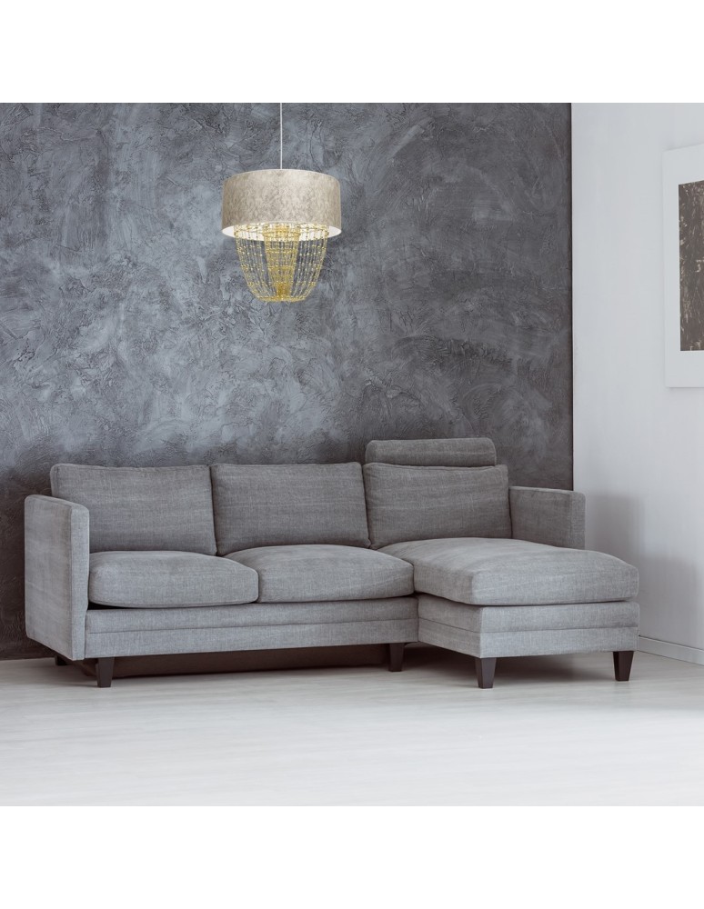 Milagro Lampa wisząca ALMERIA WHITE/GOLD 1xE27 MLP6447