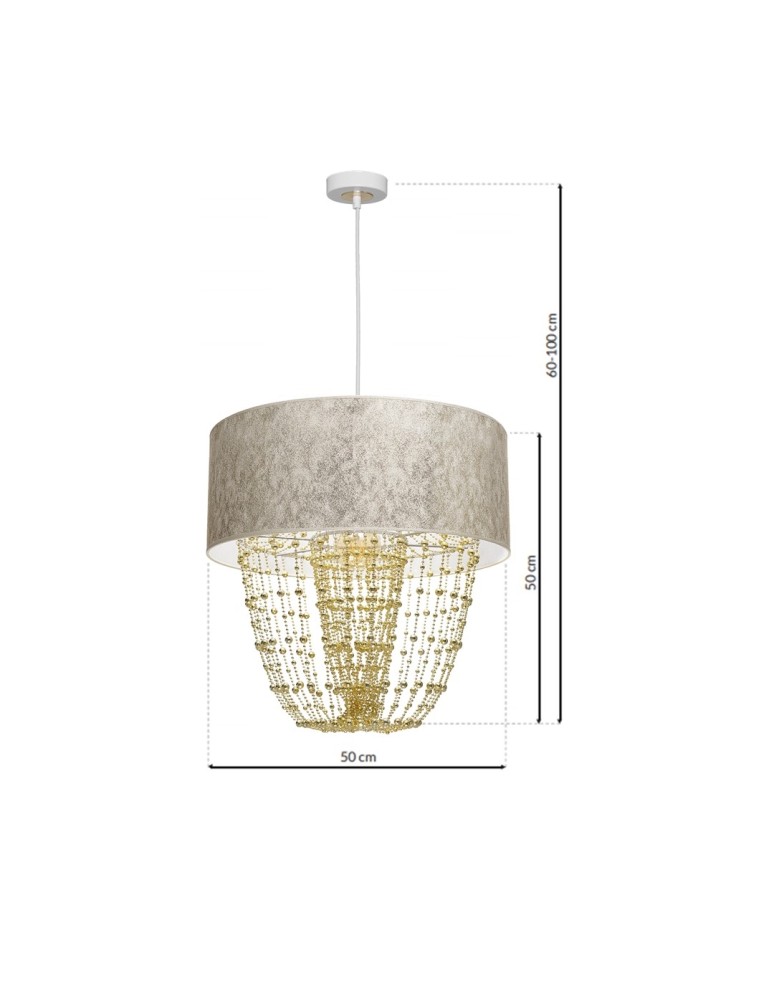 Milagro Lampa wisząca ALMERIA WHITE/GOLD 1xE27 MLP6447