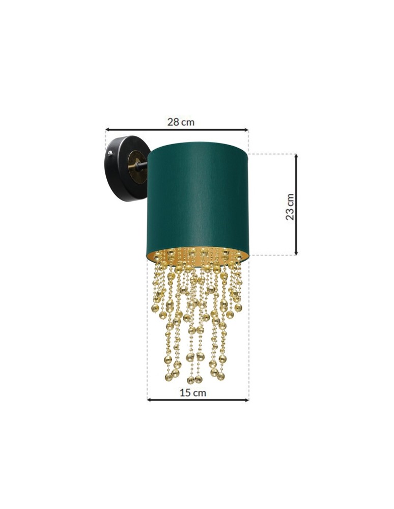 Milagro Kinkiet ALMERIA GREEN/GOLD 1xE27 MLP6448 Milagro Kinkiet ALMERIA GREEN/GOLD 1xE27 MLP6448