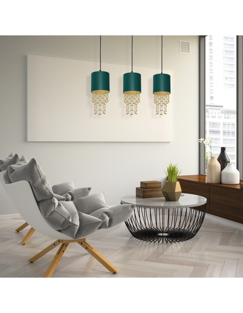Milagro Lampa wisząca ALMERIA GREEN/GOLD 3xE27 MLP64500 Milagro Lampa wisząca ALMERIA GREEN/GOLD 3xE27 MLP64500