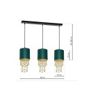 Milagro Lampa wisząca ALMERIA GREEN/GOLD 3xE27 MLP64500 Milagro Lampa wisząca ALMERIA GREEN/GOLD 3xE27 MLP64500