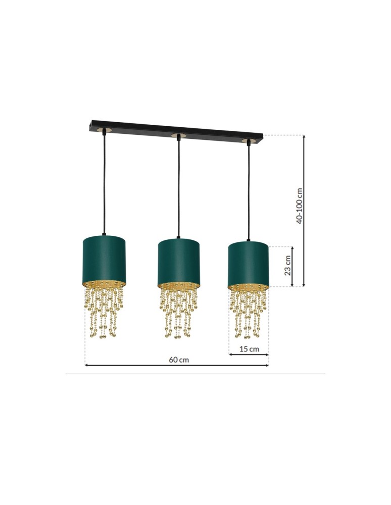 Milagro Lampa wisząca ALMERIA GREEN/GOLD 3xE27 MLP64500 Milagro Lampa wisząca ALMERIA GREEN/GOLD 3xE27 MLP64500