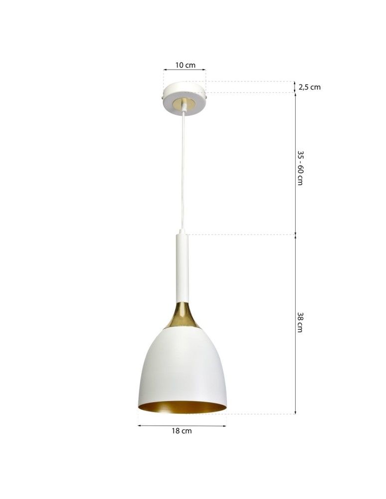 Milagro Lampa wisząca CLARK WHITE/GOLD 1xE27 MLP6219 Milagro Lampa wisząca CLARK WHITE/GOLD 1xE27 MLP6219