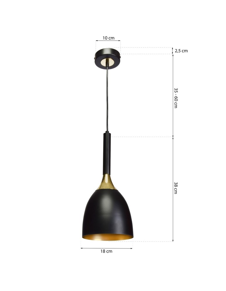 Milagro Lampa wisząca CLARK BLACK/GOLD 1xE27 MLP6221 Milagro Lampa wisząca CLARK BLACK/GOLD 1xE27 MLP6221