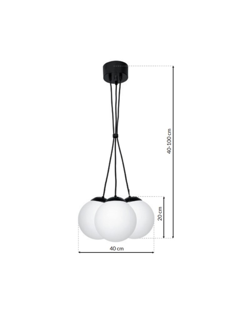 Milagro Lampa wisząca LIMA BLACK 3xE14 MLP6523 Milagro Lampa wisząca LIMA BLACK 3xE14 MLP6523