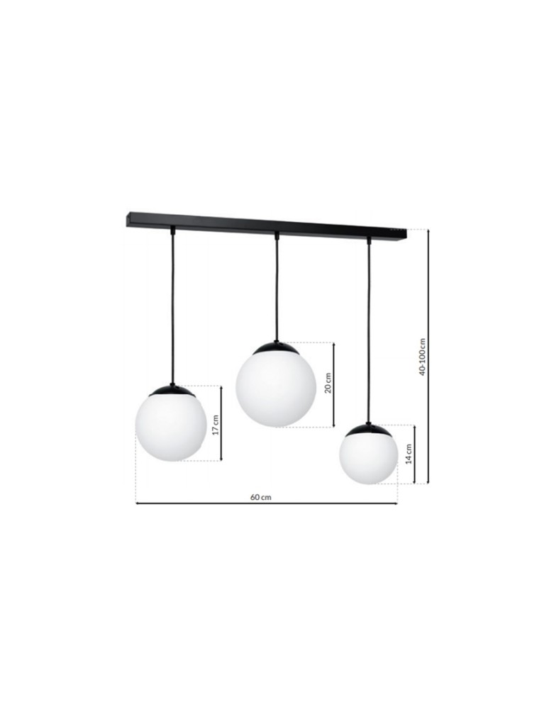 Milagro Lampa wisząca LIMA BLACK 3xE14 MLP6524 Milagro Lampa wisząca LIMA BLACK 3xE14 MLP6524
