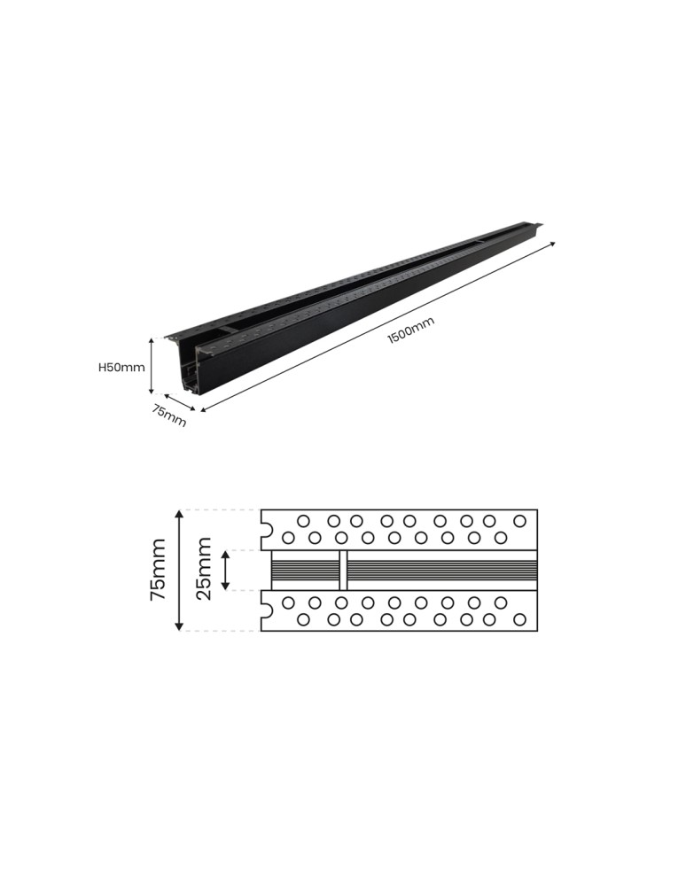 Szyny magnetyczne - Milagro Szyna podtynkowa MAGNETIC TRACK ML6631 - product kolory-swiatla.pl 3