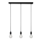 Lampy wiszące potrójne - Lucide FIX MULTIPLE Wisząca 3xE27/60W Czarny 08408/03/30 - produkt 3