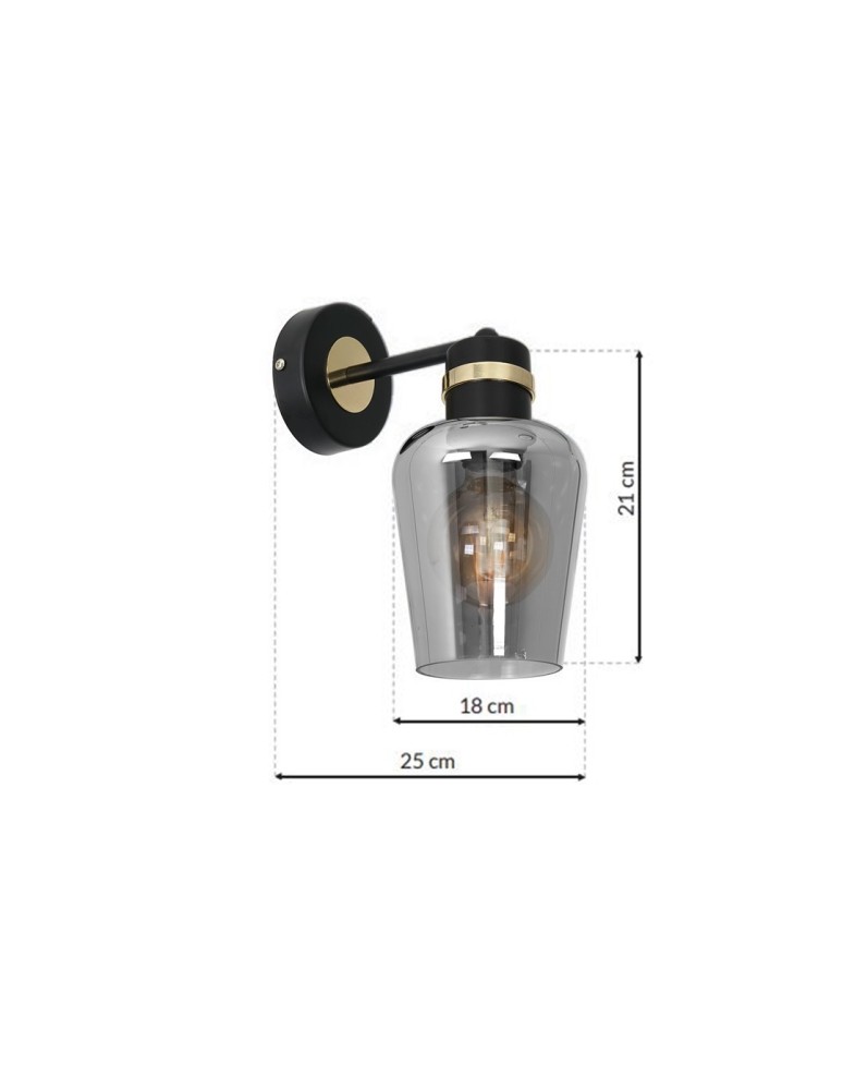 Milagro Kinkiet RICHMOND BLACK / GOLD 1xE27 MLP6536