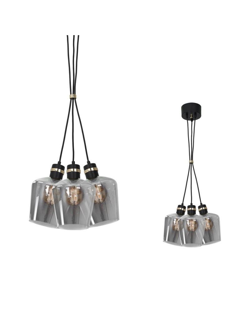 Milagro Lampa wisząca RICHMOND BLACK / GOLD 3xE27  Supeł MLP65400