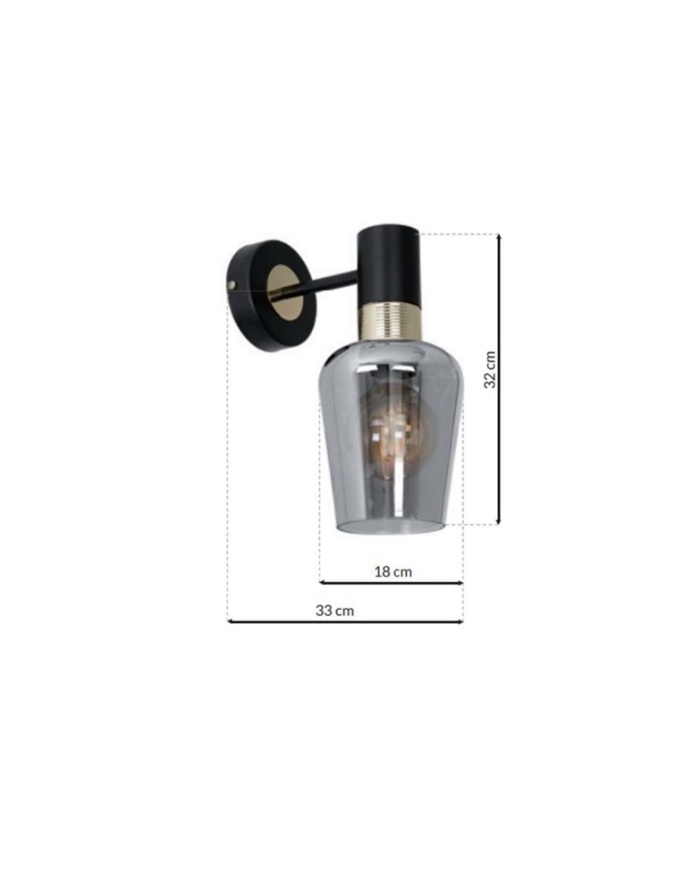 Milagro Kinkiet ROMA BLACK 1xE27 MLP6483 Milagro Kinkiet ROMA BLACK 1xE27 MLP6483