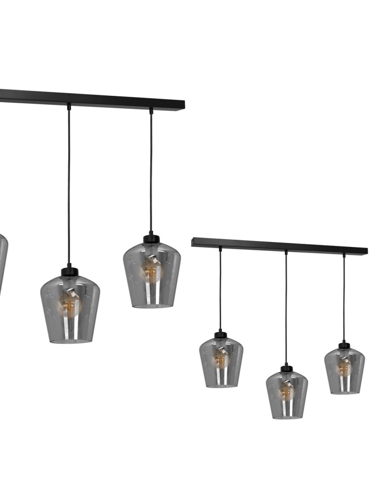 Milagro Lampa wisząca SANTIAGO SMOKED 3xE27 MLP6609