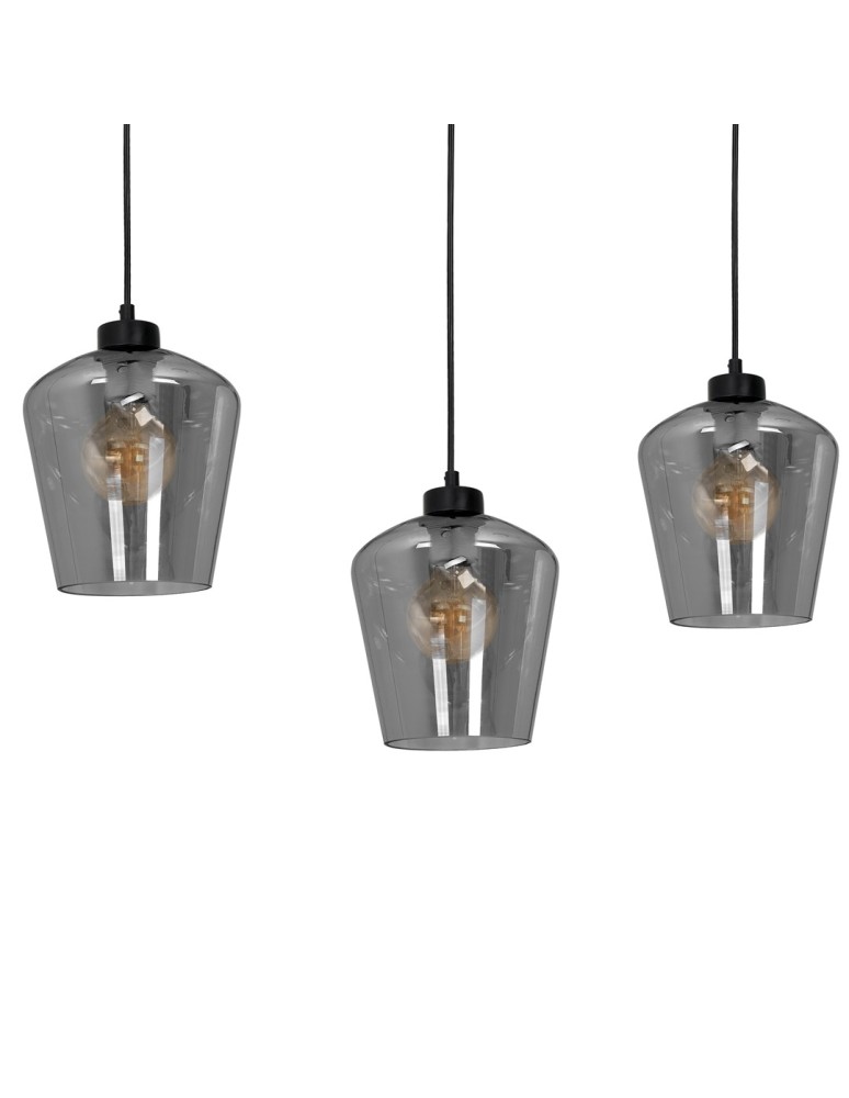 Milagro Lampa wisząca SANTIAGO SMOKED 3xE27 MLP6609
