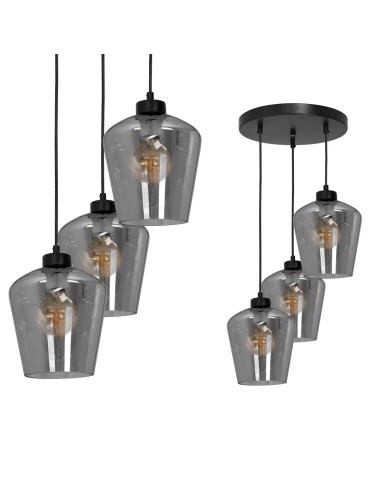 Milagro Lampa wisząca SANTIAGO SMOKED 3xE27 MLP6612