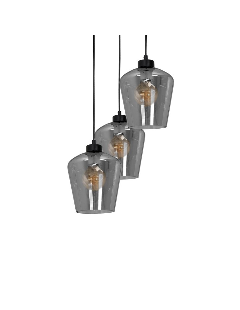 Milagro Lampa wisząca SANTIAGO SMOKED 3xE27 MLP6612 Milagro Lampa wisząca SANTIAGO SMOKED 3xE27 MLP6612