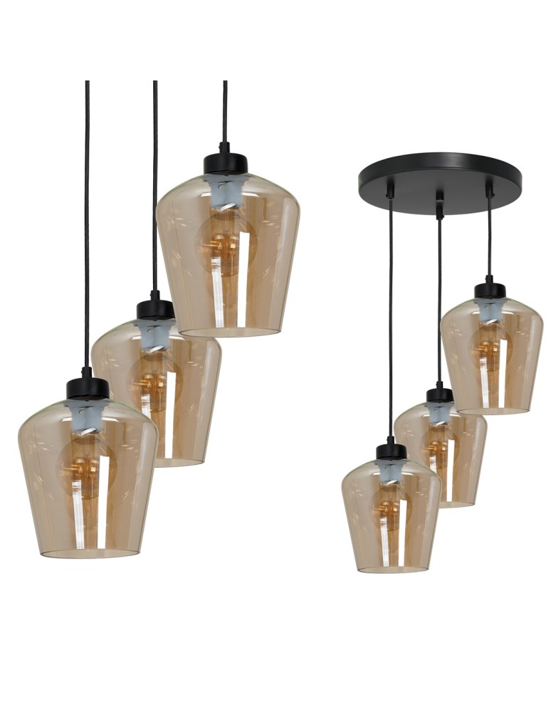 Milagro Lampa wisząca SANTIAGO AMBER 3xE27 MLP6613 Milagro Lampa wisząca SANTIAGO AMBER 3xE27 MLP6613