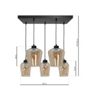 Milagro Lampa wisząca SANTIAGO AMBER 5xE27 MLP6617 Milagro Lampa wisząca SANTIAGO AMBER 5xE27 MLP6617