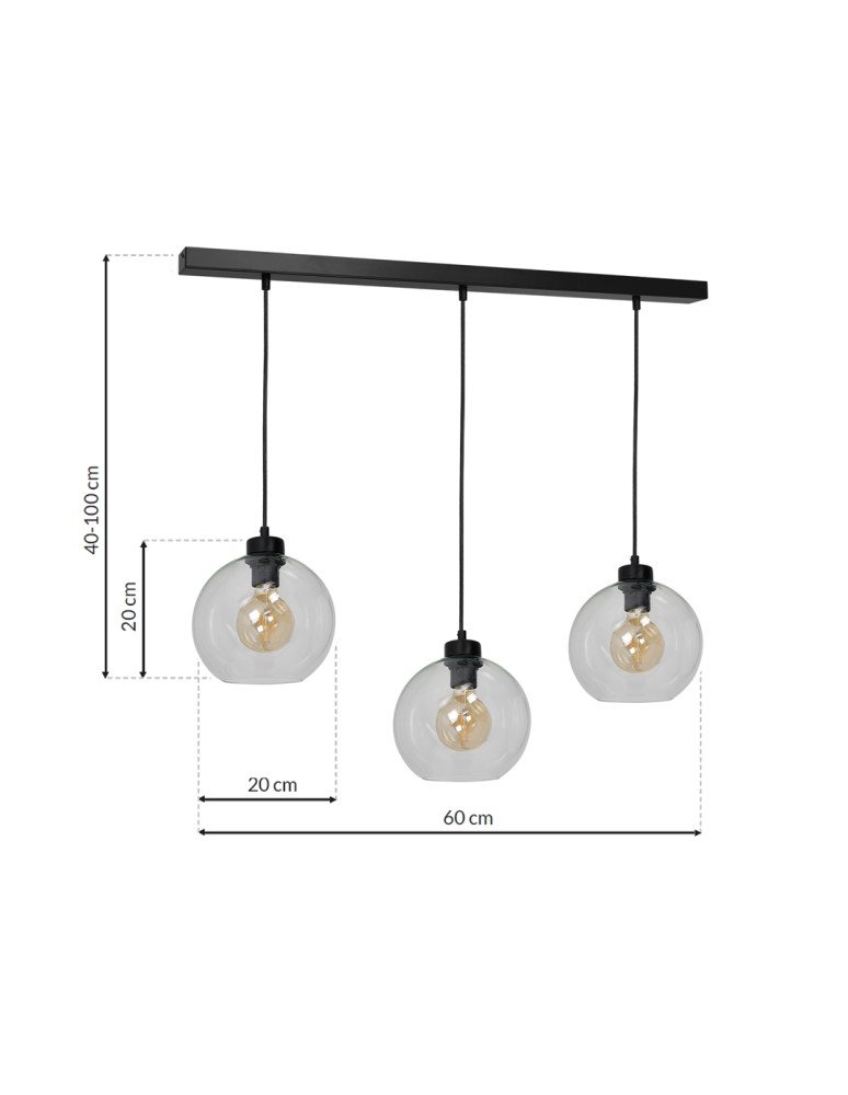 Milagro Lampa wisząca SOFIA CLEAR 3xE27 MLP6579 Milagro Lampa wisząca SOFIA CLEAR 3xE27 MLP6579