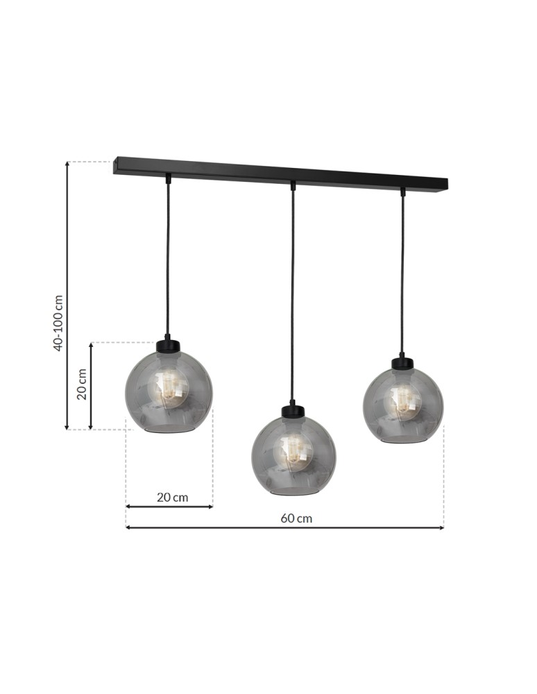 Milagro Lampa wisząca SOFIA SMOKED 3xE27 MLP65800 Milagro Lampa wisząca SOFIA SMOKED 3xE27 MLP65800