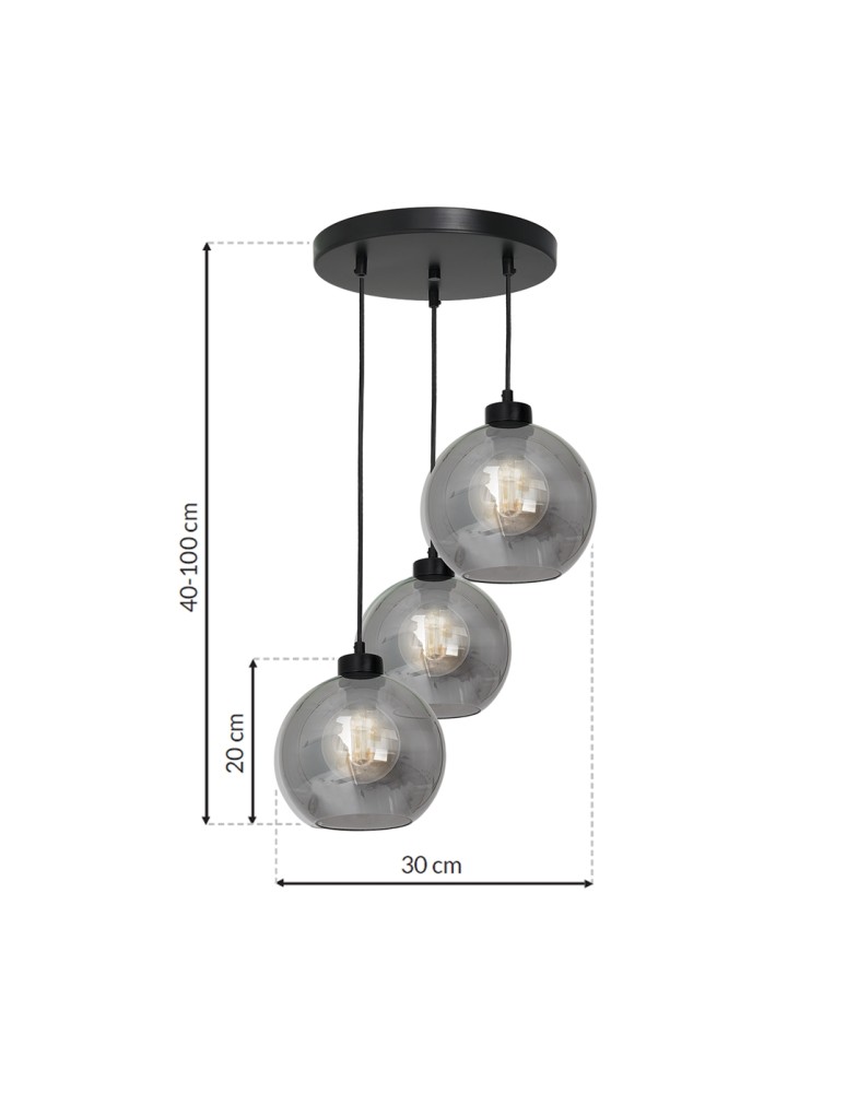 Milagro Lampa wisząca SOFIA SMOKED 3xE27 MLP6583 Milagro Lampa wisząca SOFIA SMOKED 3xE27 MLP6583
