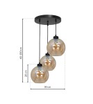 Milagro Lampa wisząca SOFIA AMBER 3xE27 MLP6584 Milagro Lampa wisząca SOFIA AMBER 3xE27 MLP6584