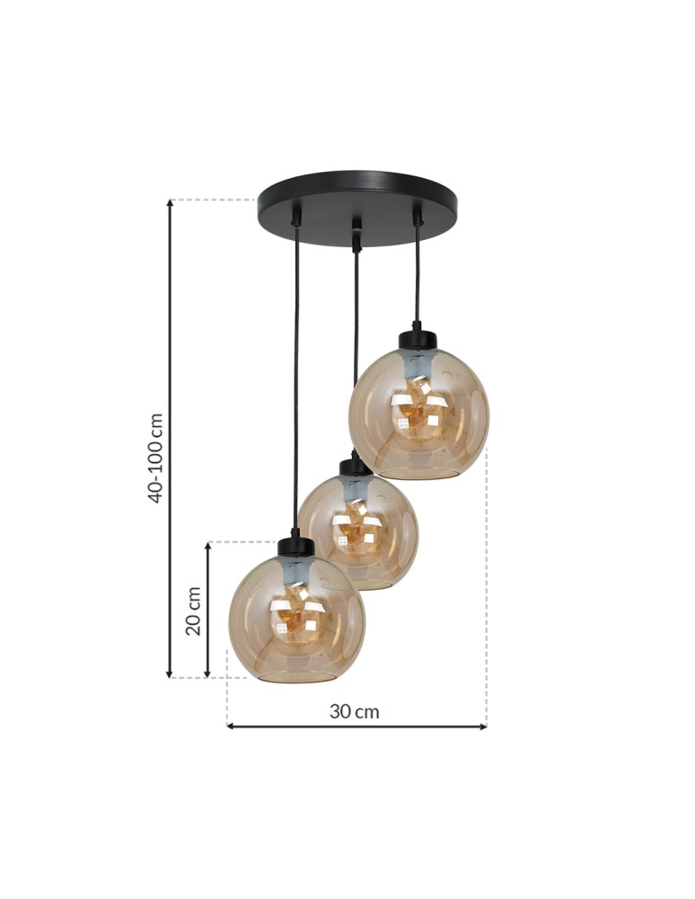 Milagro Lampa wisząca SOFIA AMBER 3xE27 MLP6584 Milagro Lampa wisząca SOFIA AMBER 3xE27 MLP6584