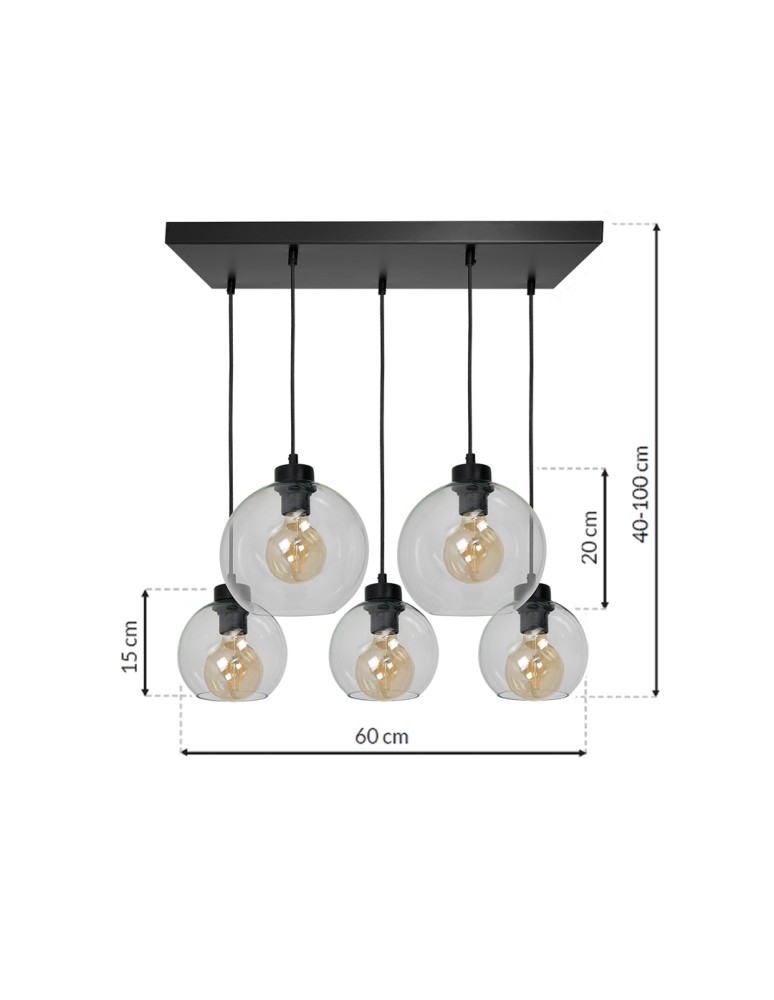 Milagro Lampa wisząca SOFIA CLEAR 5xE27 MLP65900 Milagro Lampa wisząca SOFIA CLEAR 5xE27 MLP65900