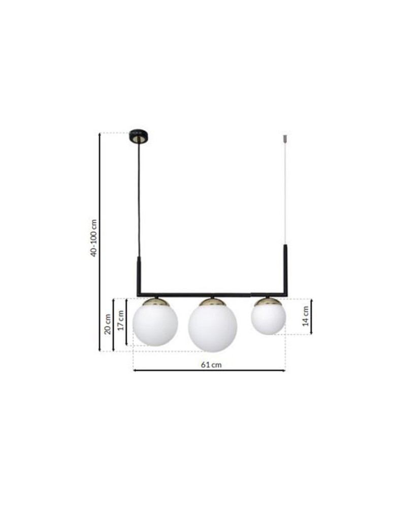 Milagro Lampa wisząca SPARTA BLACK / GOLD 3xE14 MLP6498 Milagro Lampa wisząca SPARTA BLACK / GOLD 3xE14 MLP6498