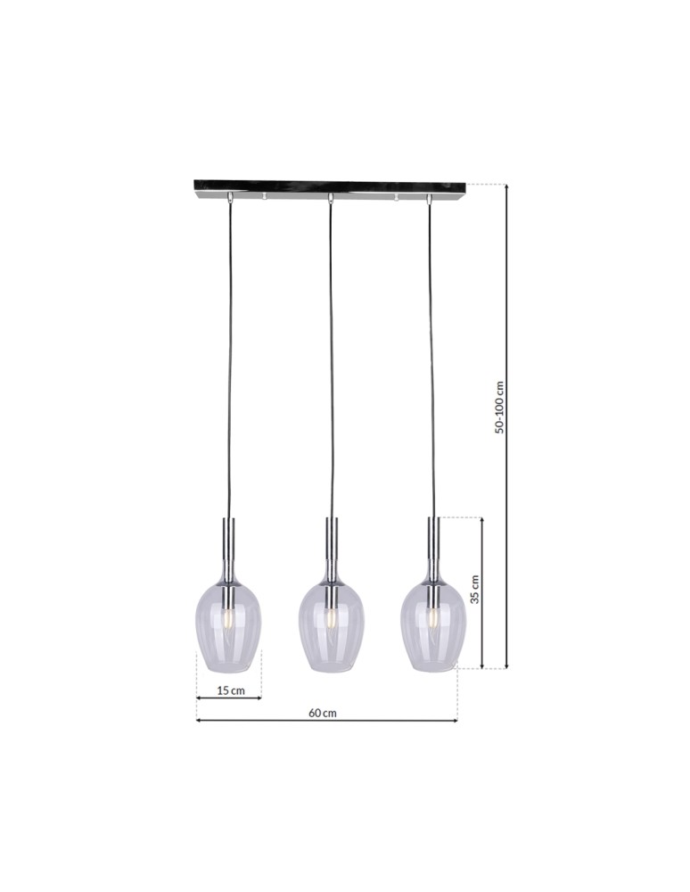 Milagro Lampa wisząca TANGO CLEAR 3xE14 ML6164 Milagro Lampa wisząca TANGO CLEAR 3xE14 ML6164