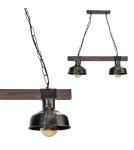 Milagro Lampa wisząca FARO BLACK / WOOD 2xE27 MLP6242 Milagro Lampa wisząca FARO BLACK / WOOD 2xE27 MLP6242