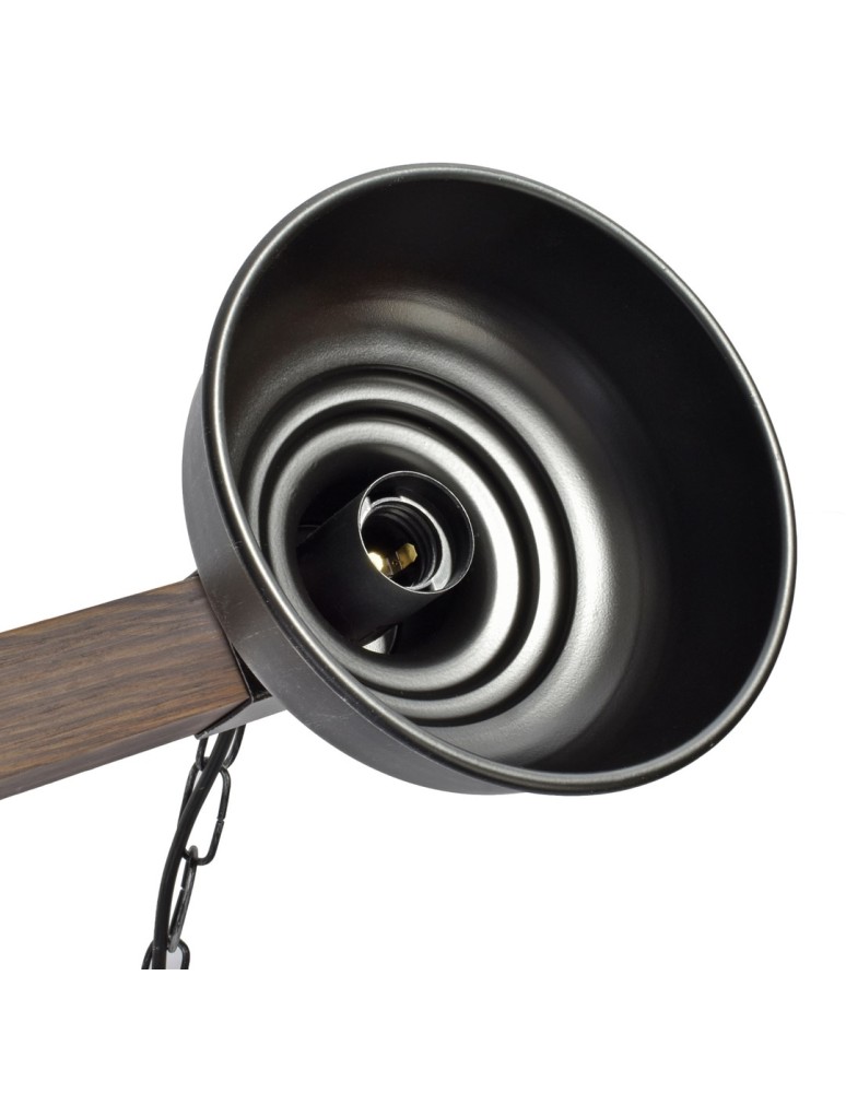 Milagro Lampa wisząca FARO BLACK / WOOD 2xE27 MLP6242 Milagro Lampa wisząca FARO BLACK / WOOD 2xE27 MLP6242