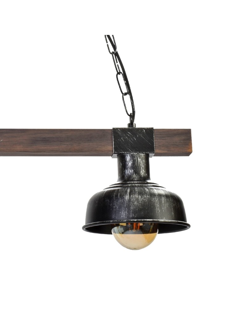 Milagro Lampa wisząca FARO BLACK / WOOD 2xE27 MLP6242 Milagro Lampa wisząca FARO BLACK / WOOD 2xE27 MLP6242