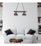Milagro Lampa wisząca FARO BLACK / WOOD 2xE27 MLP6242 Milagro Lampa wisząca FARO BLACK / WOOD 2xE27 MLP6242