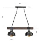 Milagro Lampa wisząca FARO BLACK / WOOD 2xE27 MLP6242 Milagro Lampa wisząca FARO BLACK / WOOD 2xE27 MLP6242