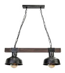 Milagro Lampa wisząca FARO BLACK / WOOD 2xE27 MLP6242 Milagro Lampa wisząca FARO BLACK / WOOD 2xE27 MLP6242