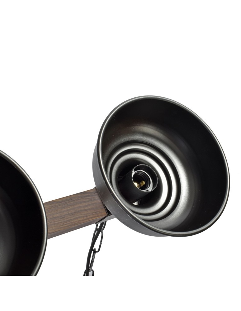 Milagro Lampa wisząca FARO BLACK / WOOD 3xE27 MLP6243 Milagro Lampa wisząca FARO BLACK / WOOD 3xE27 MLP6243