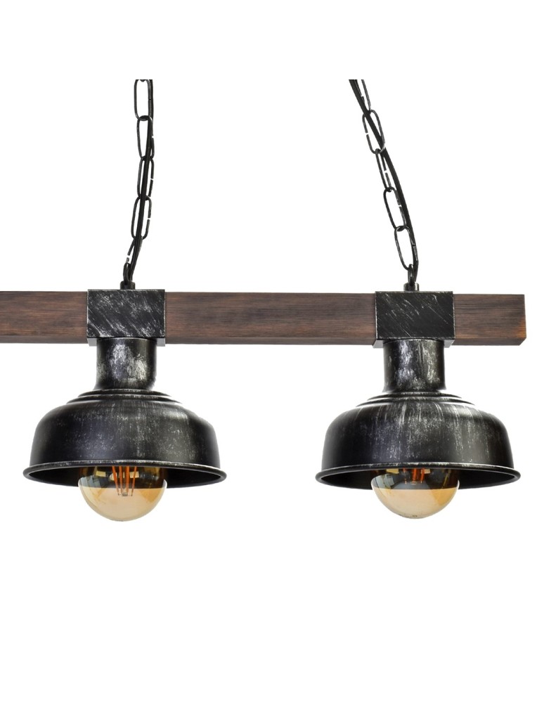 Milagro Lampa wisząca FARO BLACK / WOOD 3xE27 MLP6243 Milagro Lampa wisząca FARO BLACK / WOOD 3xE27 MLP6243