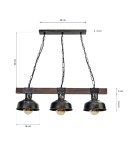 Milagro Lampa wisząca FARO BLACK / WOOD 3xE27 MLP6243 Milagro Lampa wisząca FARO BLACK / WOOD 3xE27 MLP6243