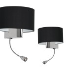 Milagro Kinkiet CASINO BLACK/CHROME 1xE27 + 1W LED ML6378 Milagro Kinkiet CASINO BLACK/CHROME 1xE27 + 1W LED ML6378