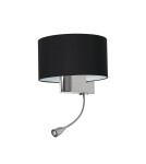 Milagro Kinkiet CASINO BLACK/CHROME 1xE27 + 1W LED ML6378 Milagro Kinkiet CASINO BLACK/CHROME 1xE27 + 1W LED ML6378