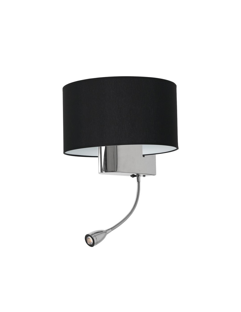 Milagro Kinkiet CASINO BLACK/CHROME 1xE27 + 1W LED ML6378 Milagro Kinkiet CASINO BLACK/CHROME 1xE27 + 1W LED ML6378