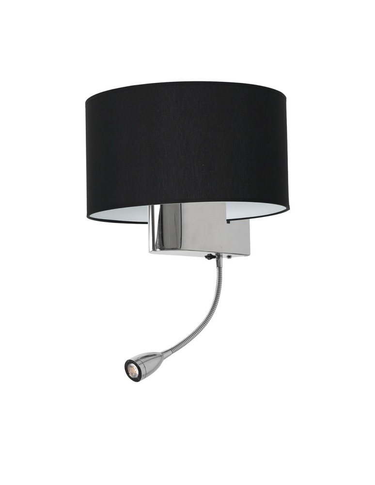 Milagro Kinkiet CASINO BLACK/CHROME 1xE27 + 1W LED ML6378 Milagro Kinkiet CASINO BLACK/CHROME 1xE27 + 1W LED ML6378